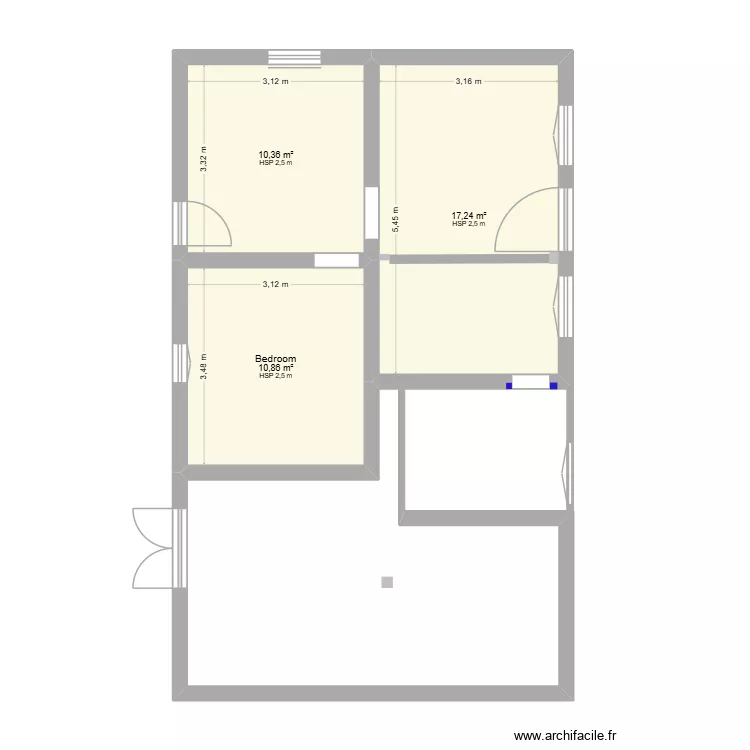 Casa Gon&ccedil;alo. Floor plan with 3  and 38 m²