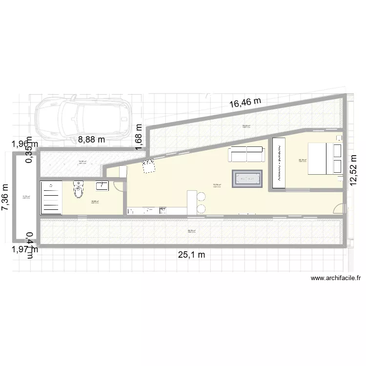 Lux_II. Floor plan with 7 rooms and 231 m²