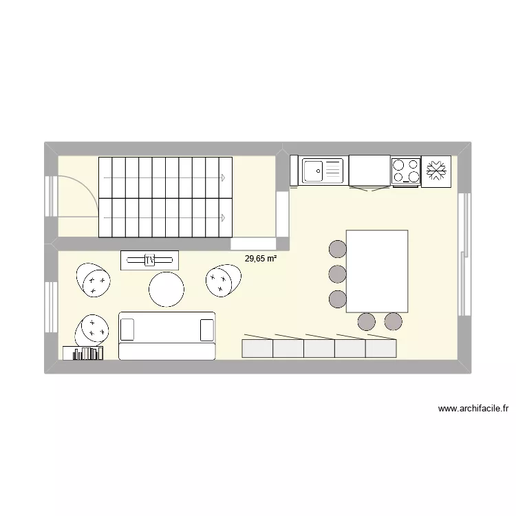 premier projet Cath et Nico sans sdb. Floor plan with 1  and 30 m²