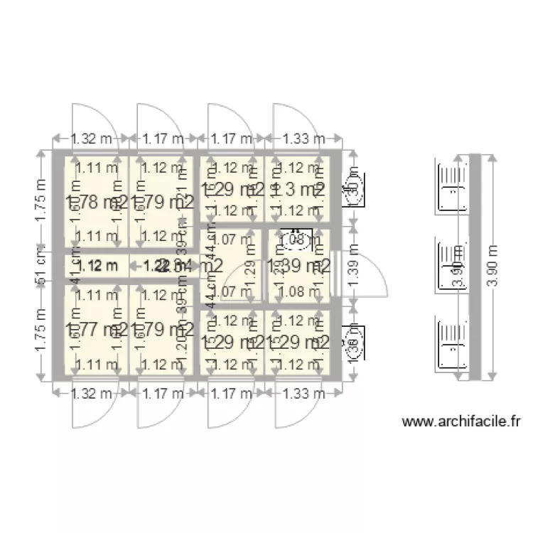 Sanitaires camping 2. Floor plan with 