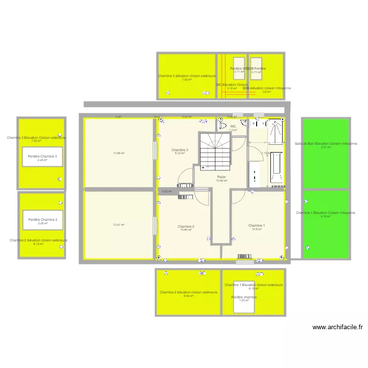 DSFA 1er etage Extension. Floor plan with 