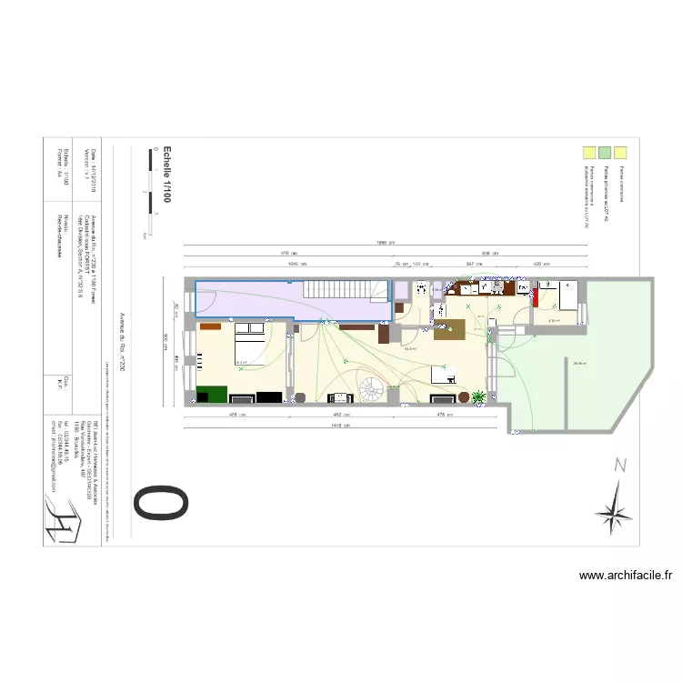 appart j&eacute; flo MODIFIACATION murs cuisine &eacute;lectricit&eacute;. Floor plan with 
