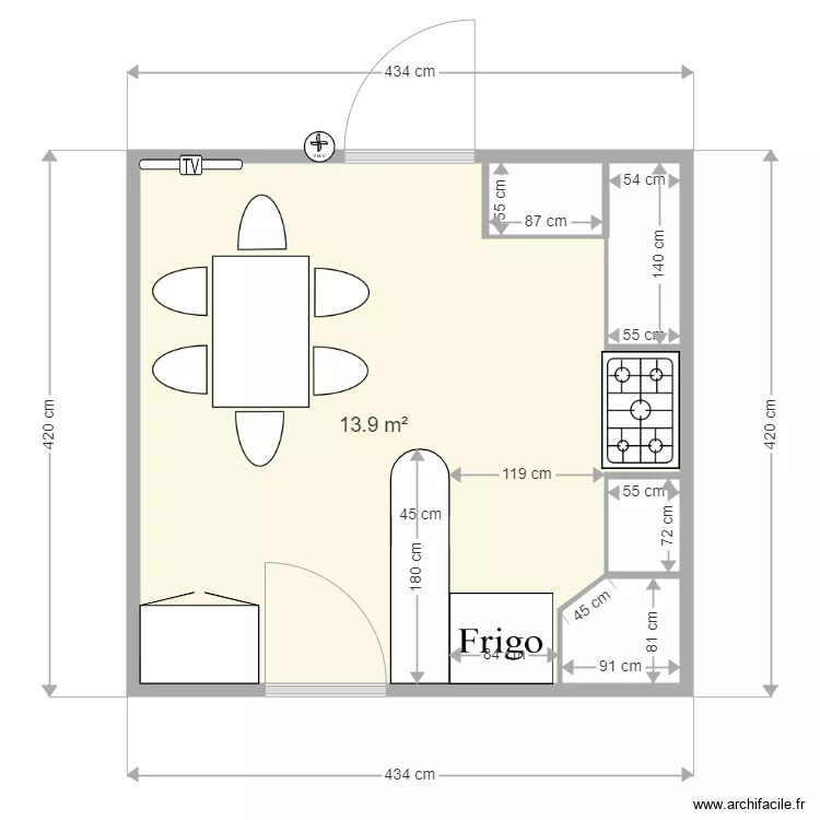 CUISINE. Floor plan with CUISINE. Floor plan with