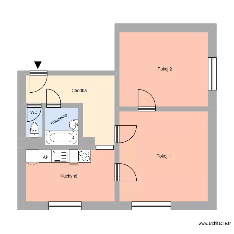 Hybešova 145, byt 3. Floor plan with Hybešova 145, byt 3. Floor plan with