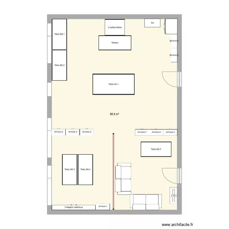 Club des seigneurs de nanguère. Floor plan with 1 and 86 m² Club des seigneurs de nanguère. Floor plan with 1 and 86 m²
