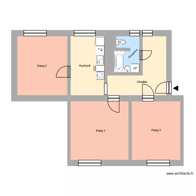 Hybešova 156, byt 6. Floor plan with 11 Rooms and 194 m² Hybešova 156, byt 6. Floor plan with 11 Rooms and 194 m²