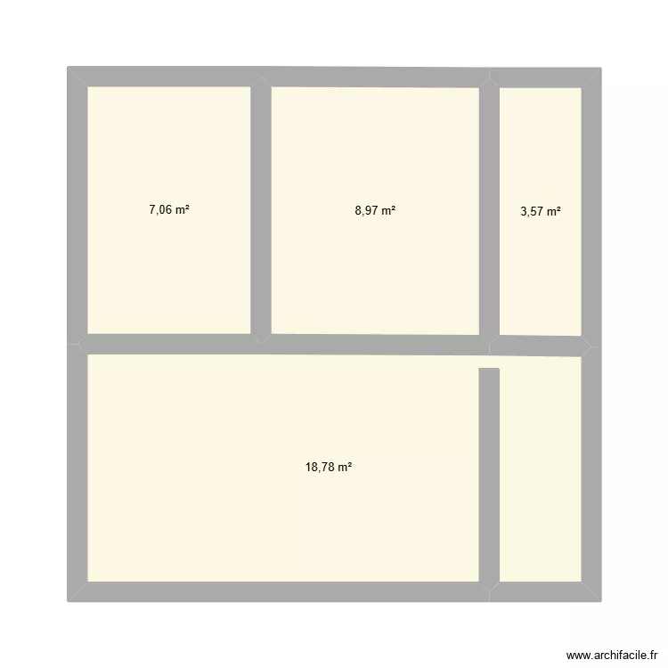 CASA 48M&sup2; COM SUITE 3. Floor plan with 4  and 38 m²