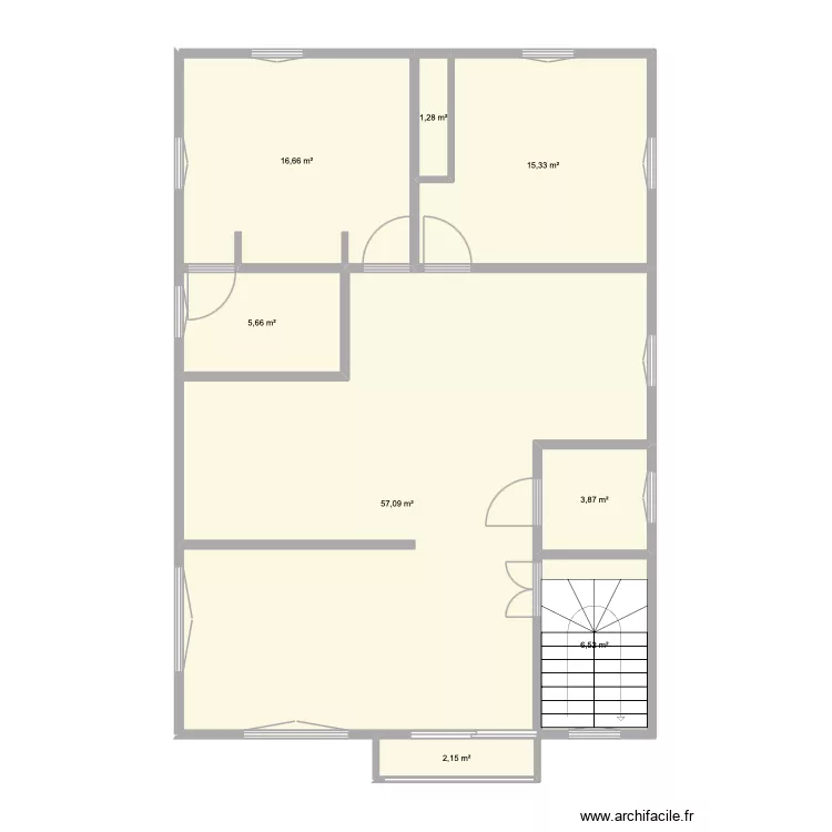 R+2 Project. Floor plan with 19  and 439 m²
