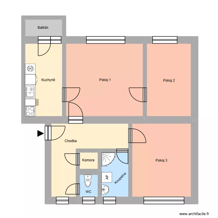 Dělnick&aacute; 290, byt 6. Floor plan with 14  and 192 m²