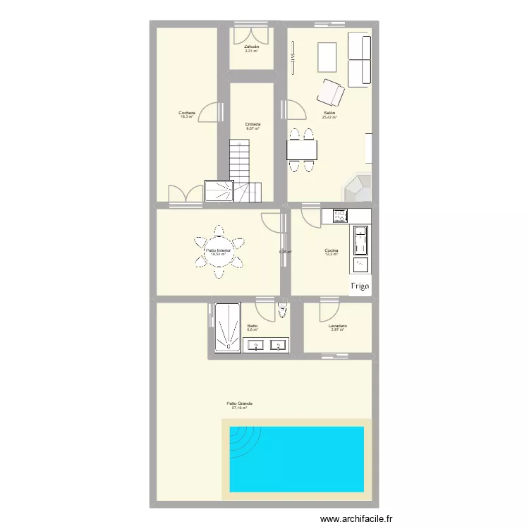 Planta Superior. Floor plan with 6 and 46 m² Planta Superior. Floor plan with 6 and 46 m²