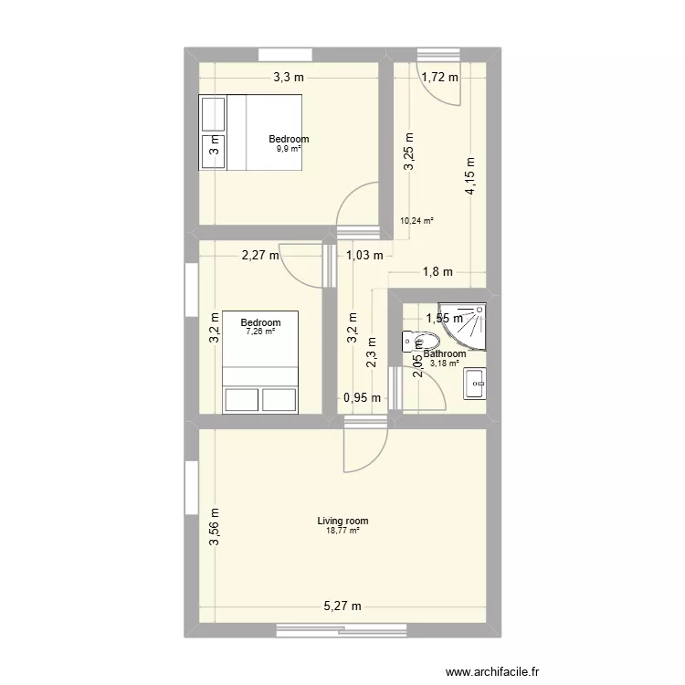 Casa pequena. Floor plan with 5 and 49 m² Casa pequena. Floor plan with 5 and 49 m²