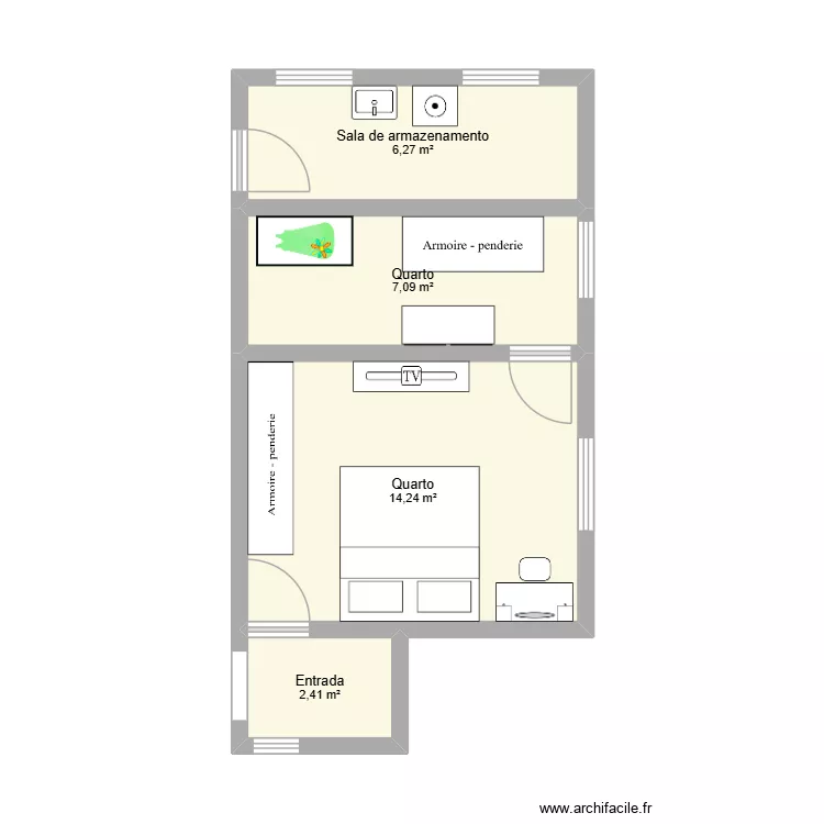 planta baixa. Floor plan with 4 and 30 m² planta baixa. Floor plan with 4 and 30 m²