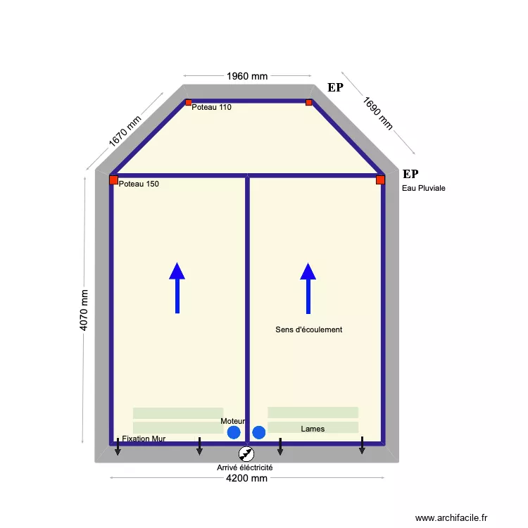 Gueraud 2. Floor plan with 4 and 41 m² Gueraud 2. Floor plan with 4 and 41 m²