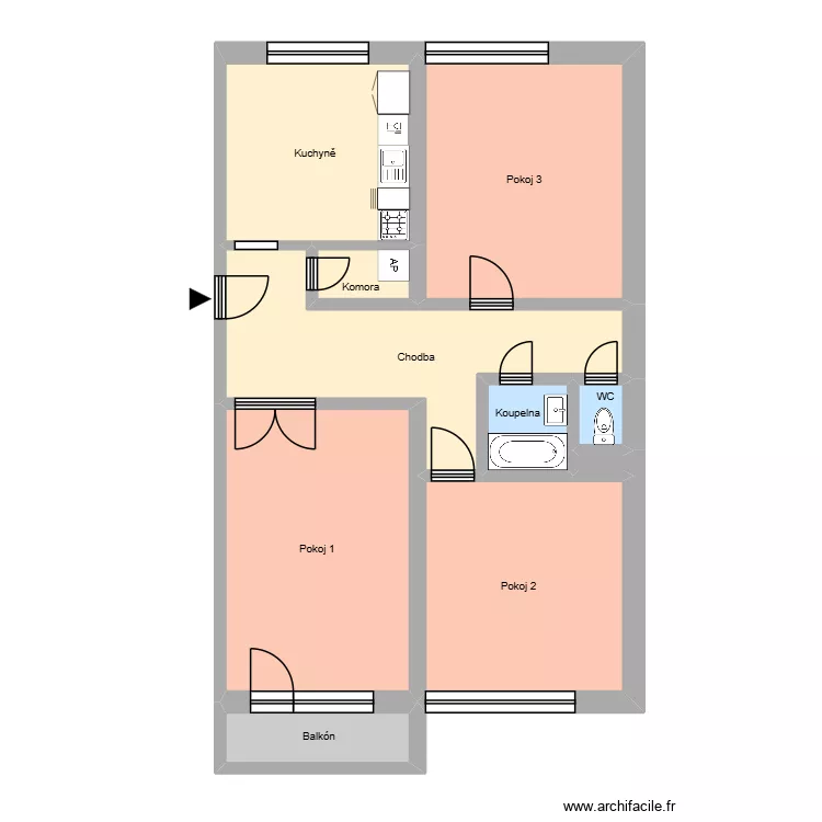 K h&aacute;jku 134, byt 12. Floor plan with 14  and 205 m²