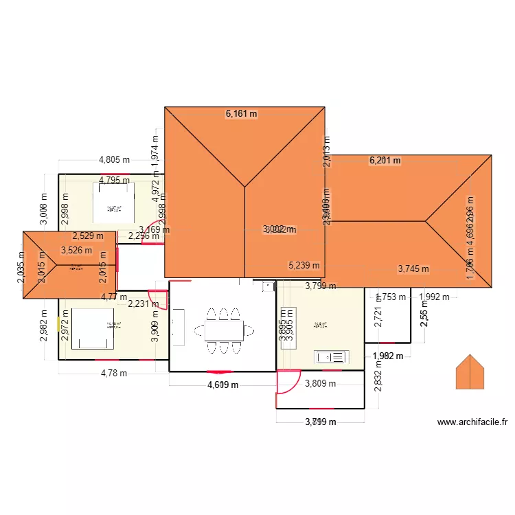 KAETER DESIGNERS. Floor plan with 4  and 50 m²