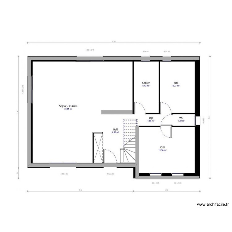Gael rdc. Floor plan with 0 room and 0 m2