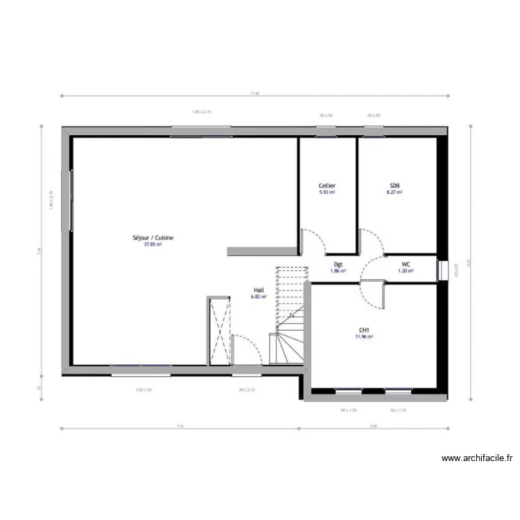 Gael rdc. Floor plan with 