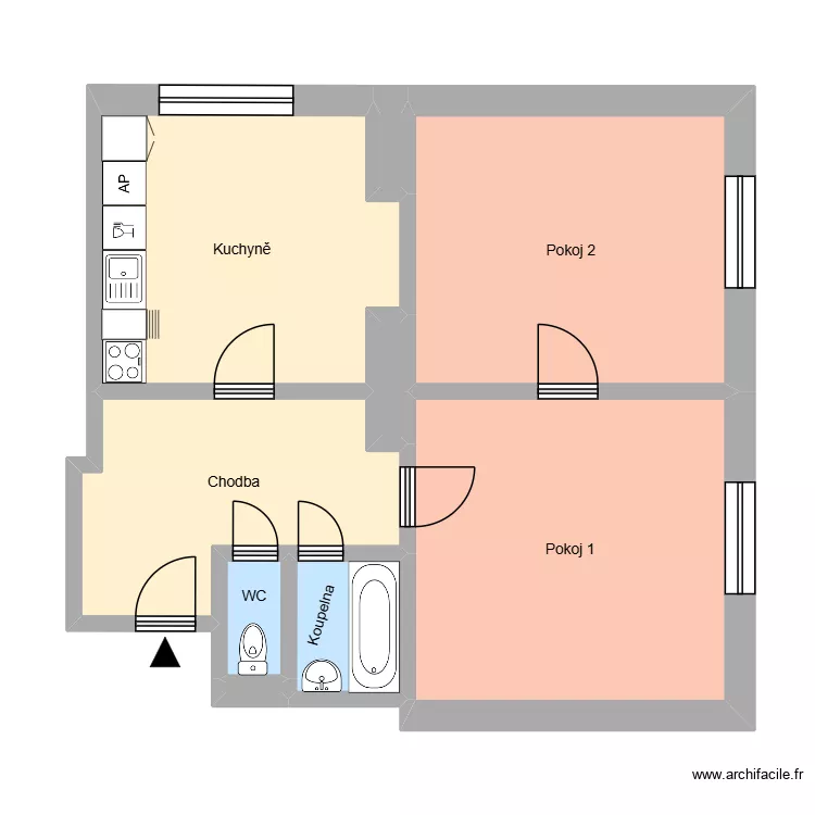 Matěje Kopeck&eacute;ho 516, byt 1. Floor plan with 13  and 181 m²
