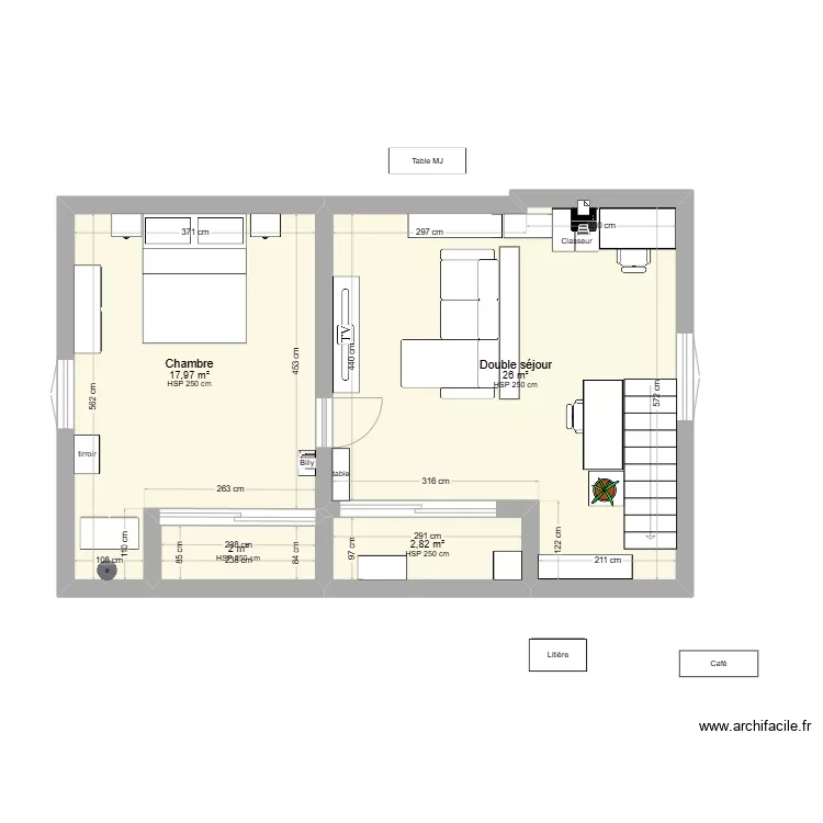 Plan &eacute;tage papa. Floor plan with 
