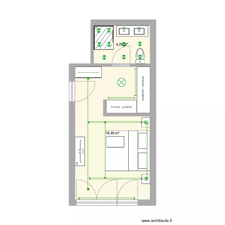 Modul 8 - Zadatak 4. Floor plan with 2 rooms and 24 m²
