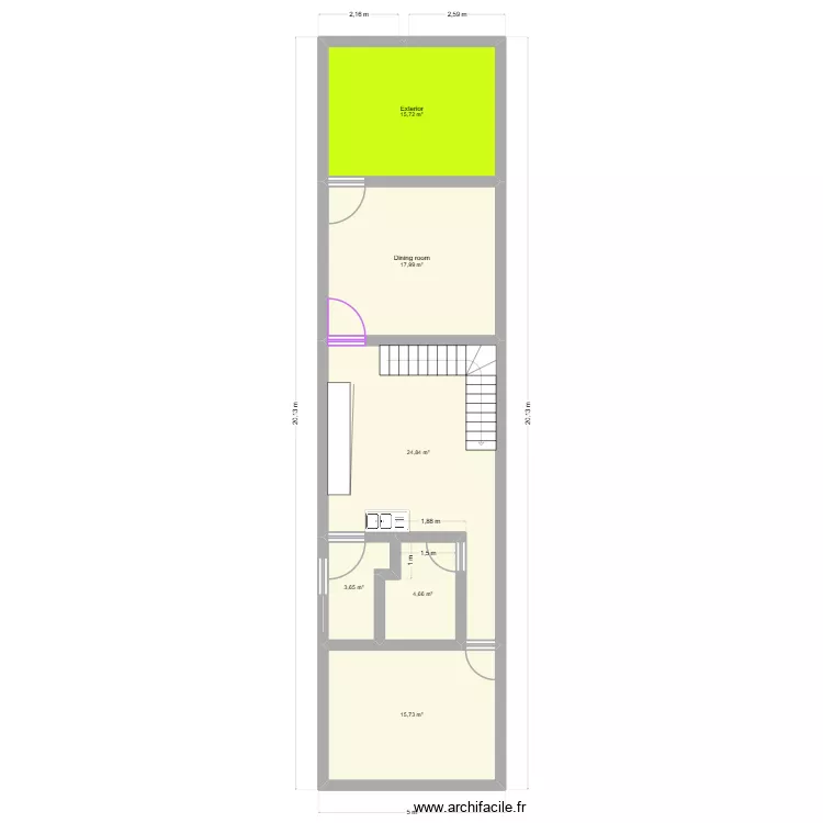 home1. Floor plan with 6  and 83 m²