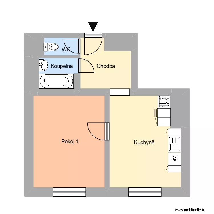 Budovatelská 465, byt 18. Floor plan with Budovatelská 465, byt 18. Floor plan with