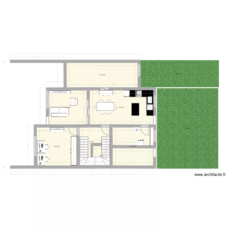 Sarachaga amueblado 2. Floor plan with 7  and 91 m²