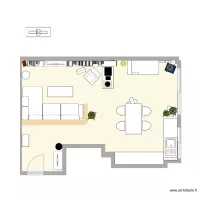 Flat living room & kitchen Paris 19