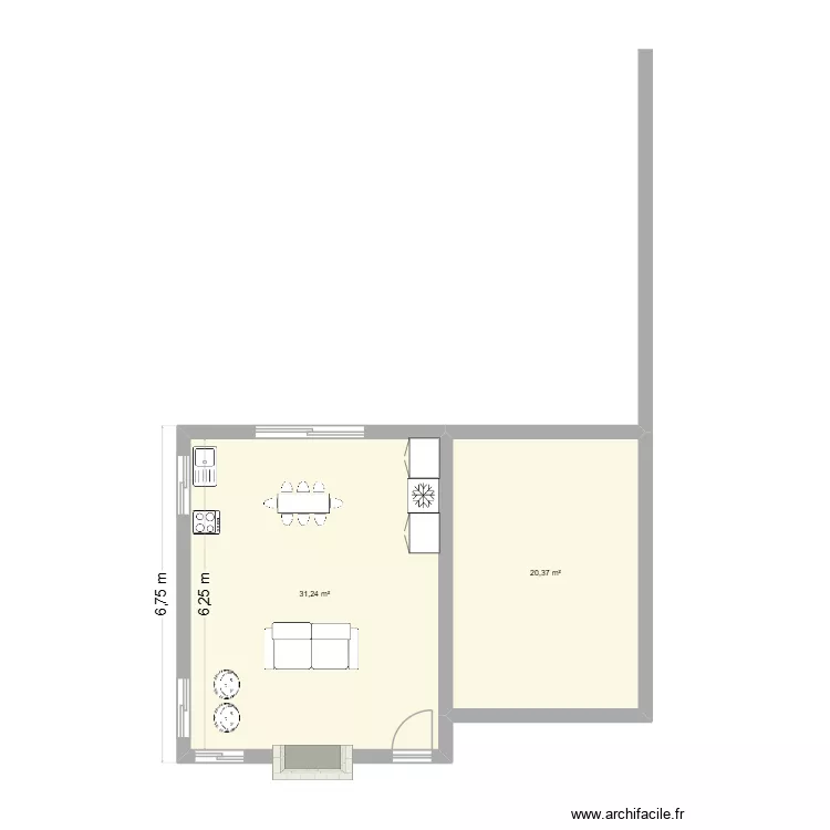 casa3. Floor plan with 2 and 52 m² casa3. Floor plan with 2 and 52 m²