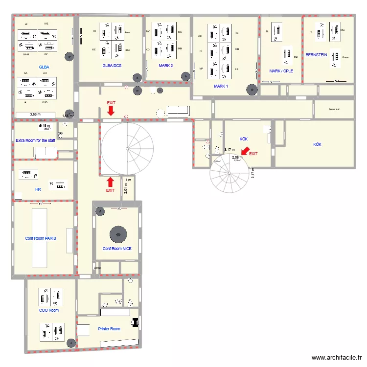 New location _B8_v14. Floor plan with 37  and 407 m²
