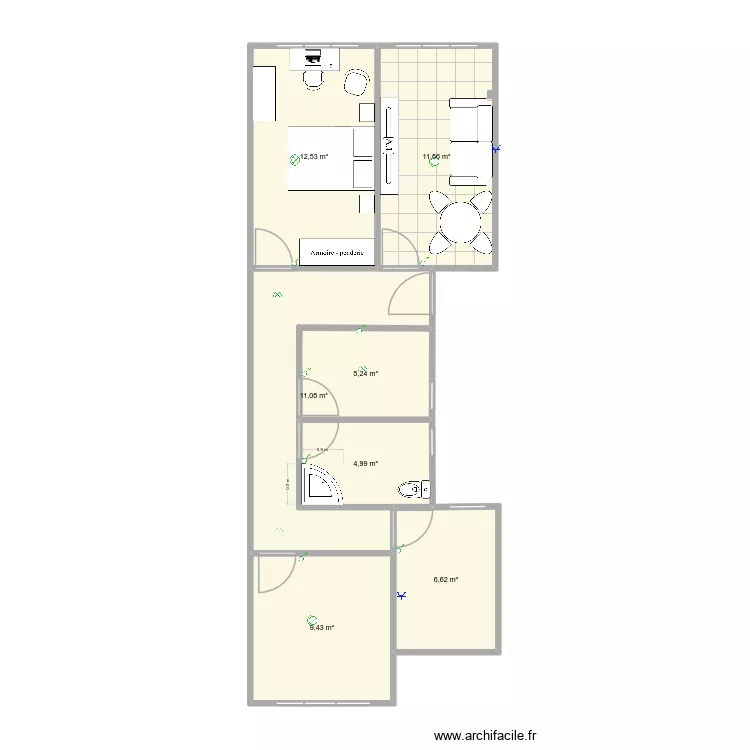 vivienda miguel3. Floor plan with 7  and 61 m²