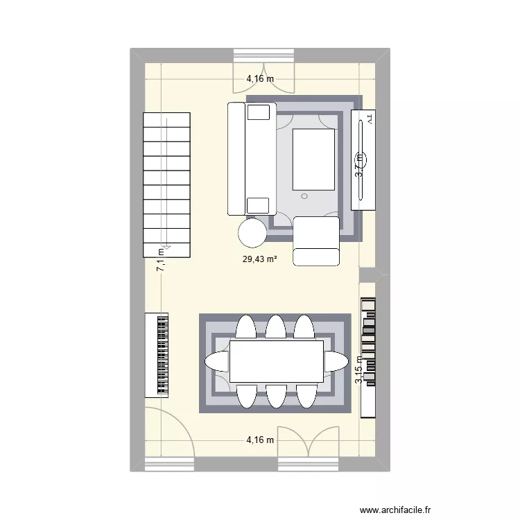 Ollainville. Floor plan with 1  and 29 m²