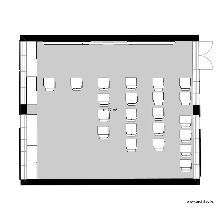 aula de clase. Floor plan with 1  and 42 m²