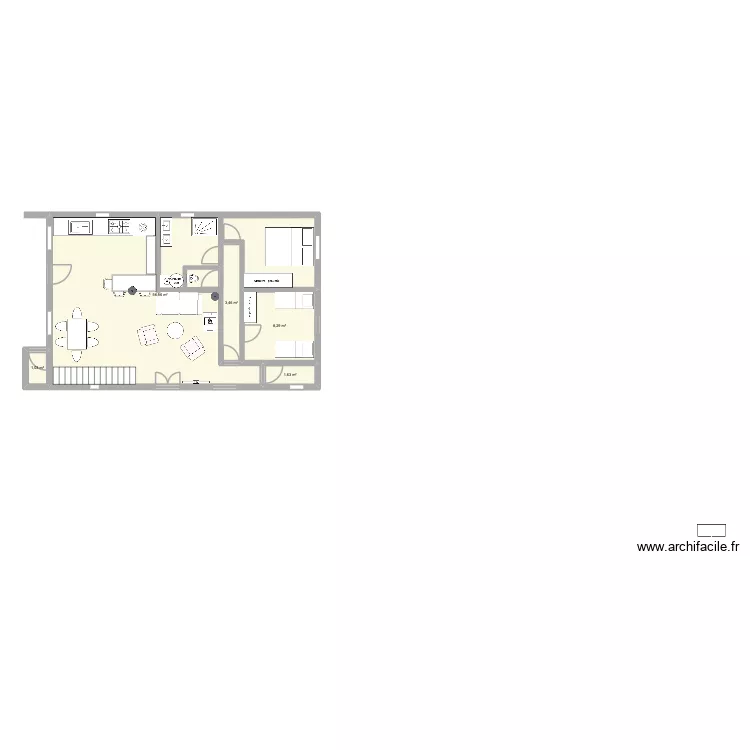boyer durand. Floor plan with 5  and 71 m²
