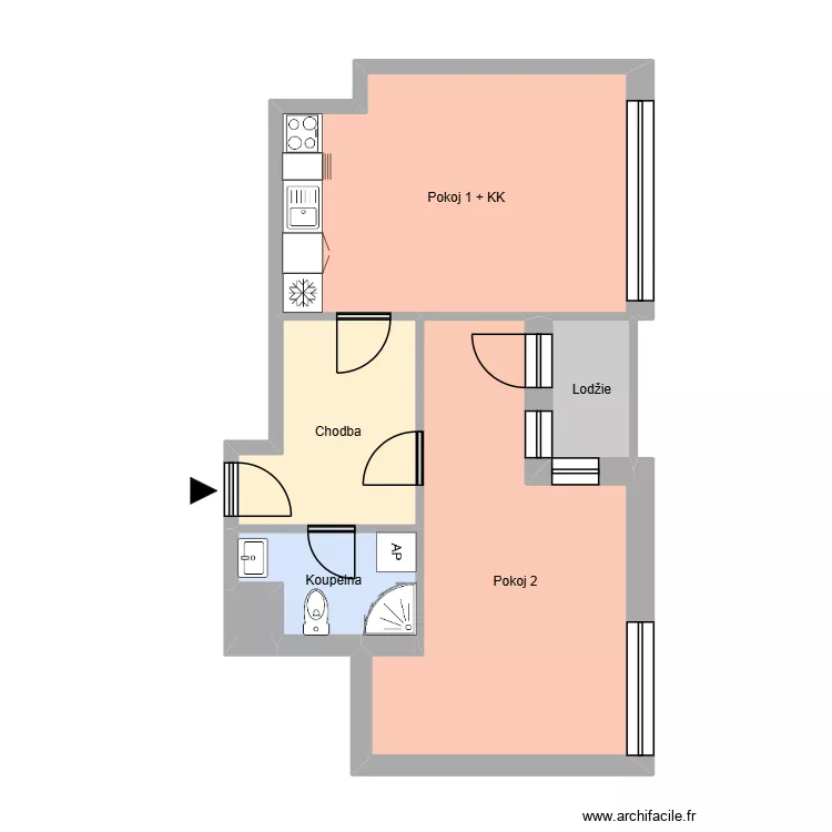 Sokolsk&aacute; tř&iacute;da 422, byt 15. Floor plan with 10  and 170 m²