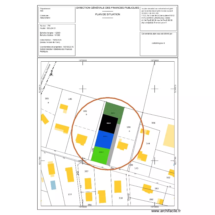 Ambronay triple terrain. Floor plan with 
