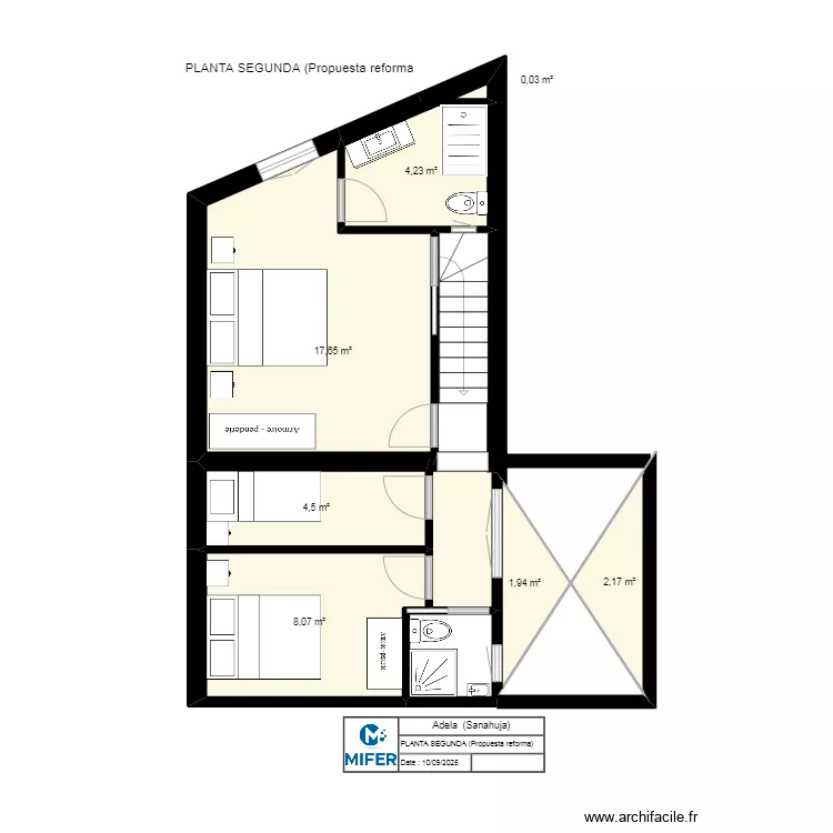 ADELA  (PLANTA SEGUNDA )  Propuesta reforma SANAHUJA. Floor plan with 
