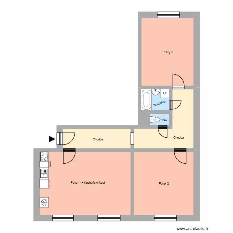 Opavsk&aacute; 768, byt  4. Floor plan with 12  and 200 m²