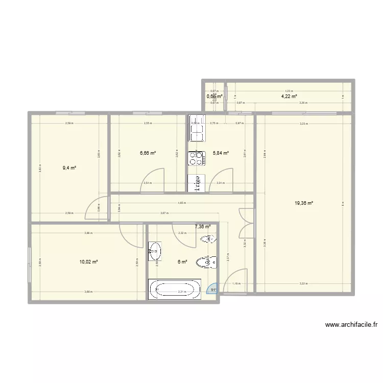 piso nuevo. Floor plan with 9  and 70 m²