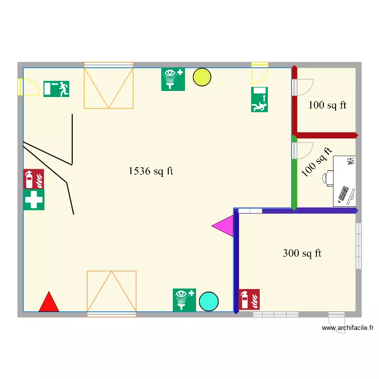 Interior auto detail shop. Floor plan with Interior auto detail shop. Floor plan with
