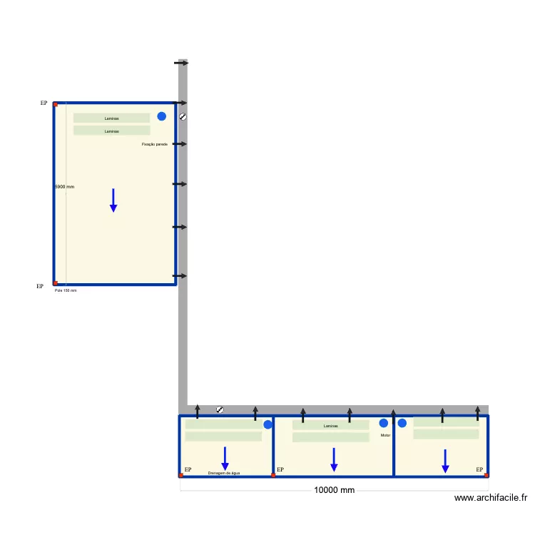 Fena Silvia v3. Floor plan with 4 Rooms and 42 m²