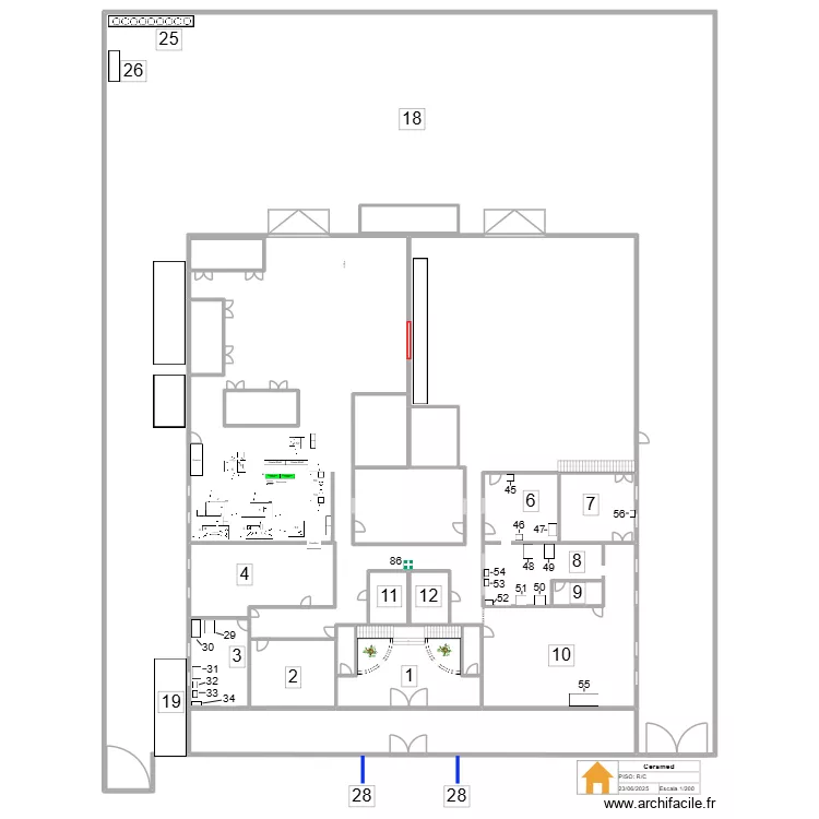 Maquina auto decapagem 3 (2 peneiros). Floor plan with 