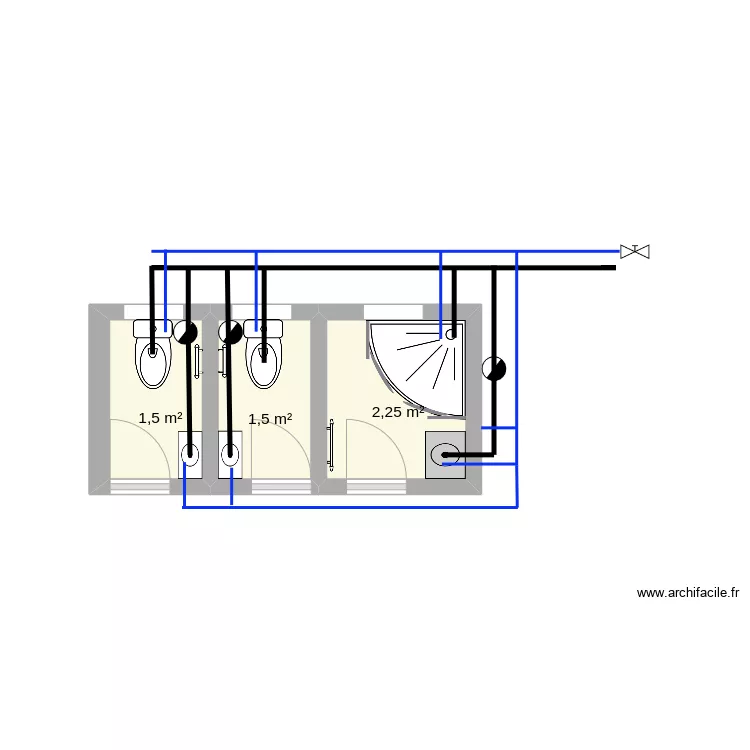 BanheiroV1. Floor plan with 