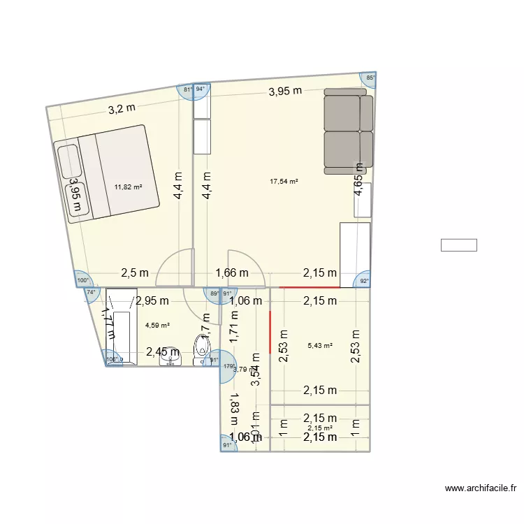 P & N. Floor plan with 6 and 45 m² P & N. Floor plan with 6 and 45 m²