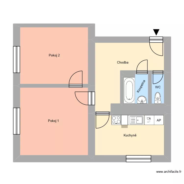 Sadov&aacute; 138, byt 3. Floor plan with 12  and 179 m²