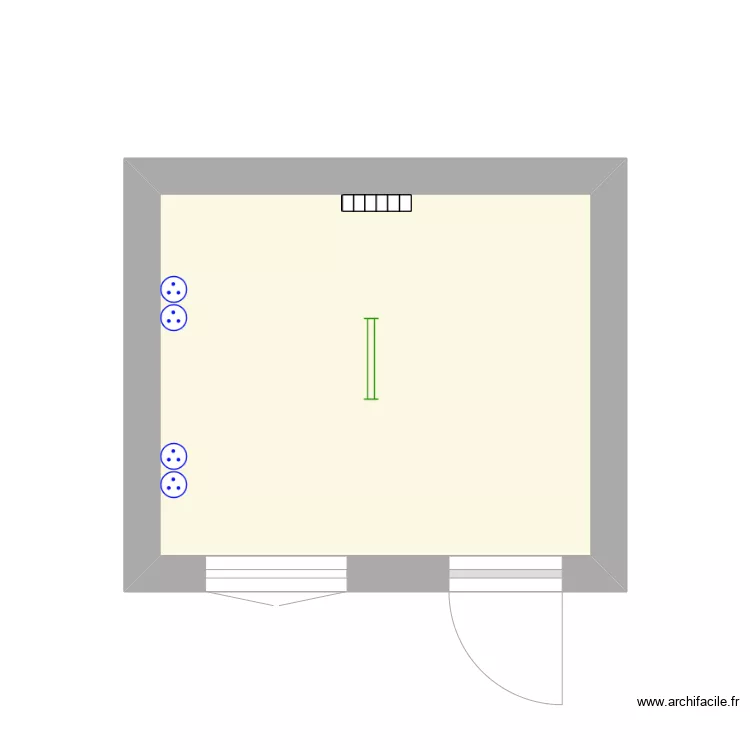 10x10 open Plan Jackleg. Floor plan with 