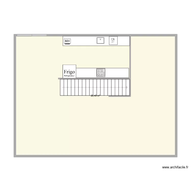 Stairs Experiment. Floor plan with 1 and 85 m² Stairs Experiment. Floor plan with 1 and 85 m²