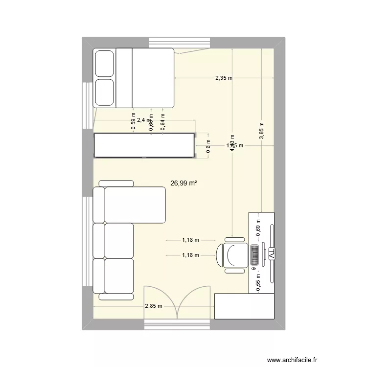 Pieza Cristian. Floor plan with 1 and 27 m² Pieza Cristian. Floor plan with 1 and 27 m²