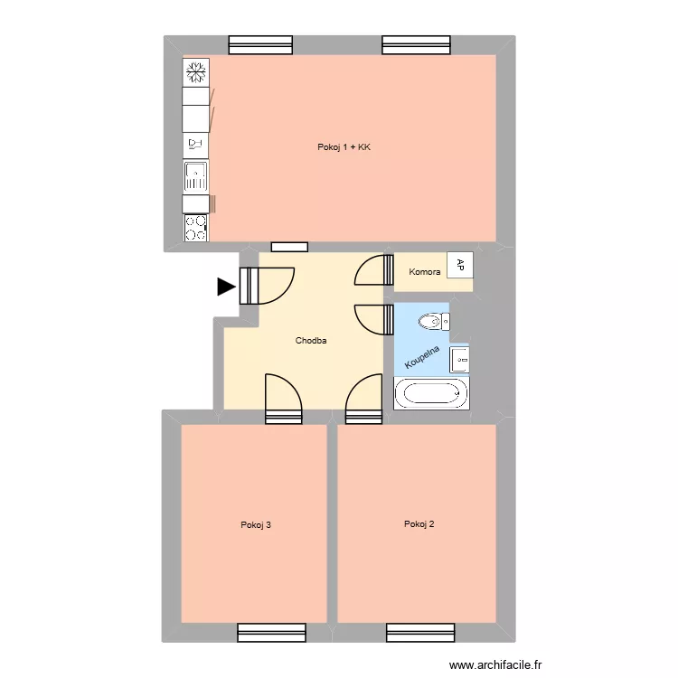 Hlavn&iacute; tř&iacute;da 162, byt 3. Floor plan with 11  and 199 m²