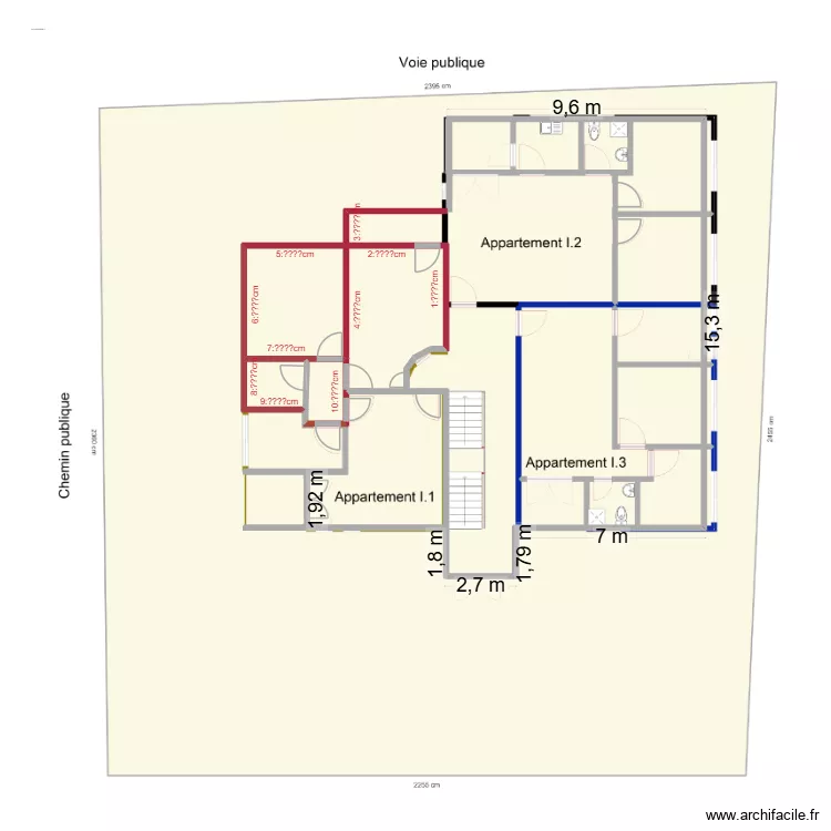 Appartement III.1. Floor plan with 4  and 38 m²